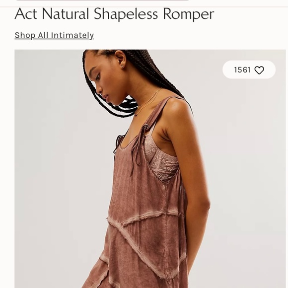 Free People Act Natural Shapeless Romper, old rose - Picture 12 of 12